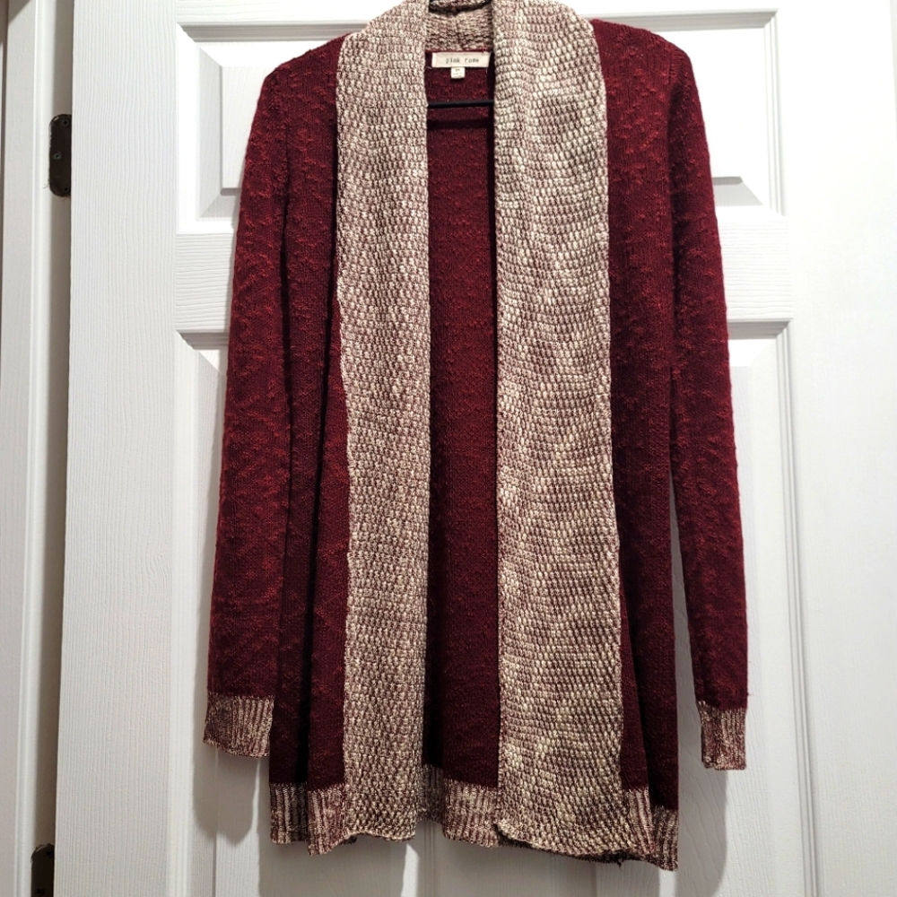 NWOT Long Cozy Cardigan Size XS Burgundy